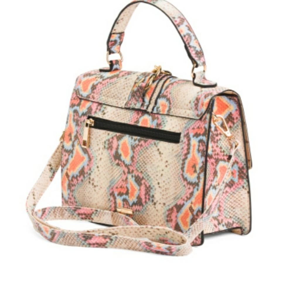 Aldo multi snake print color block satchel - Picture 4 of 4